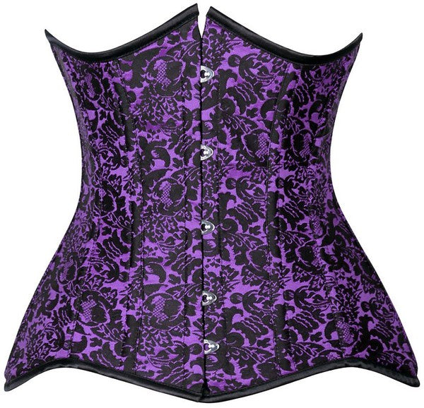 CURVY CUT Purple Brocade Under Bust Corset