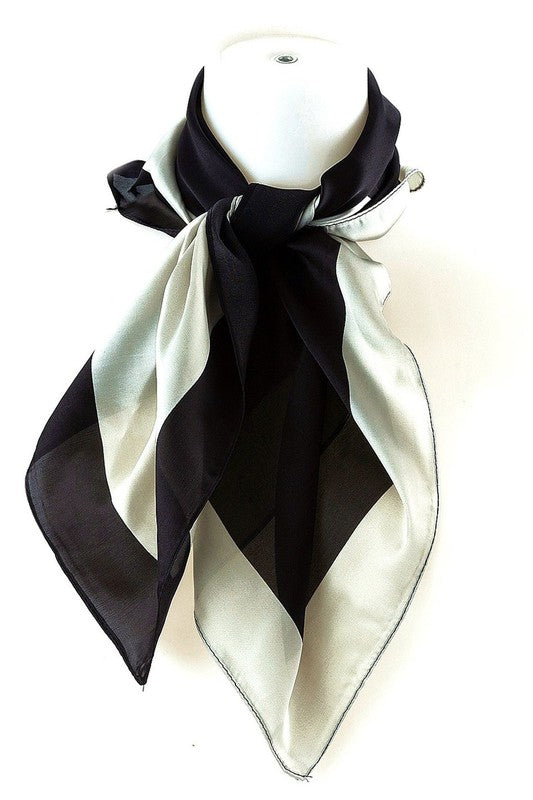 Bold Contrast Real Silky Feel Square Scarf