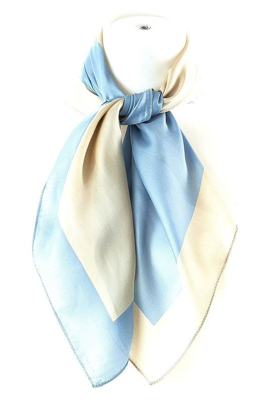Bold Contrast Real Silky Feel Square Scarf