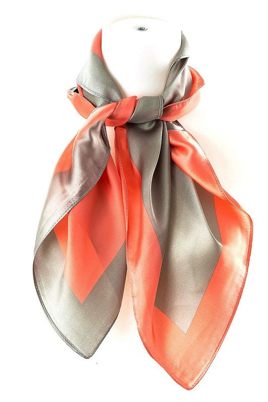 Bold Contrast Real Silky Feel Square Scarf