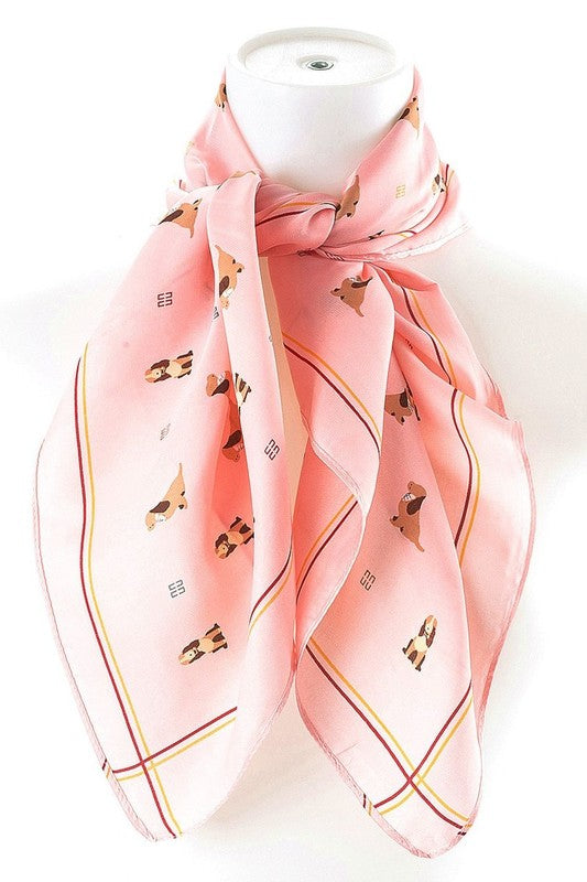 Doggy Real Silky Feel Square Scarf