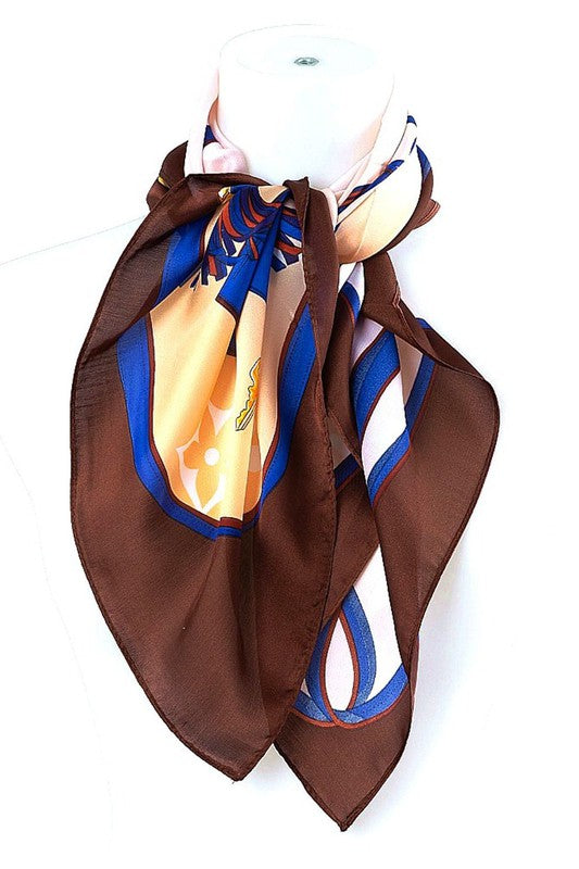Strap Real Silky Feel Square Scarf