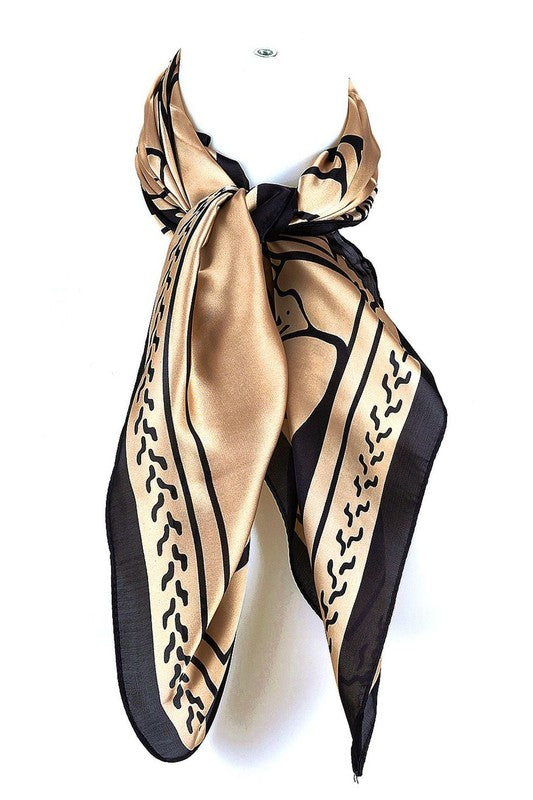 Geometry Real Silky Feel Square Scarf
