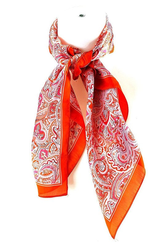 Paisley Real Silky Feel Square Scarf