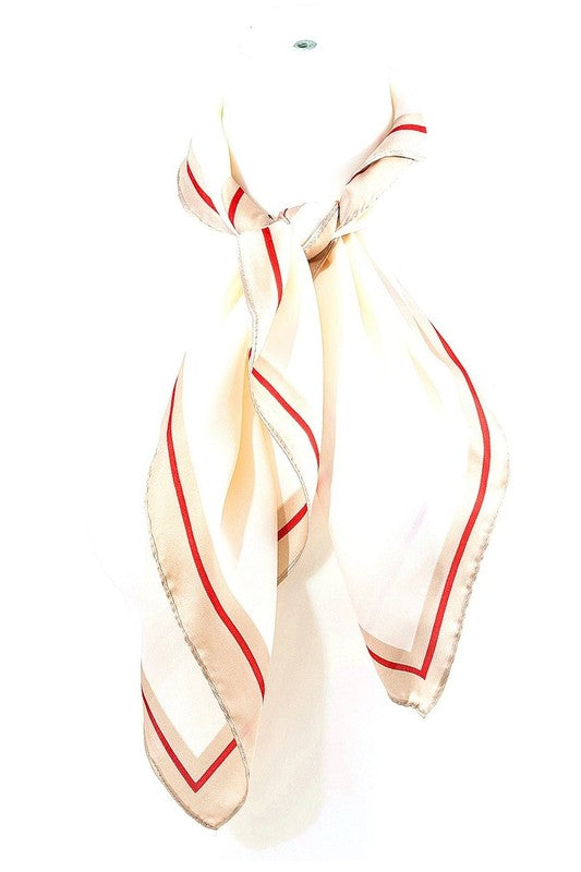 Plain Outline Real Silky Feel Square Scarf