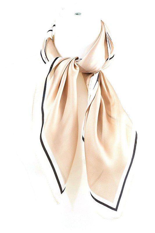Plain Outline Real Silky Feel Square Scarf