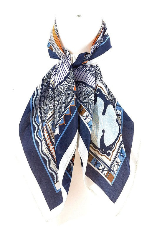 Patterns Real Silky Feel Square Scarf