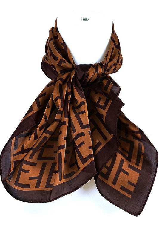 E Real Silky Feel Square Scarf