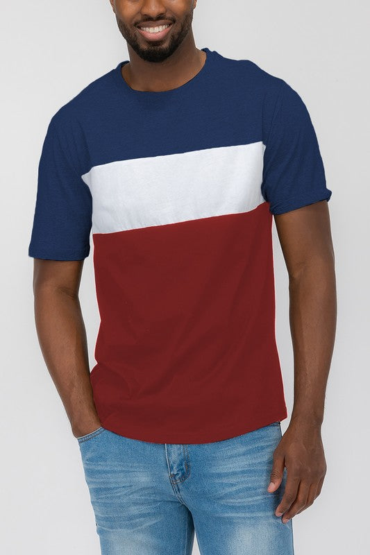 COLOR BLOCK SHORT SLEEVE TSHIRT