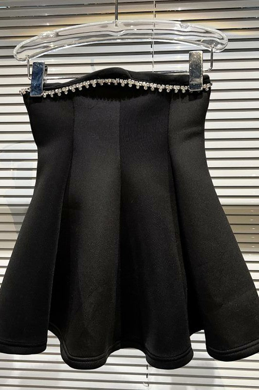 High Waist Embellished Skirt