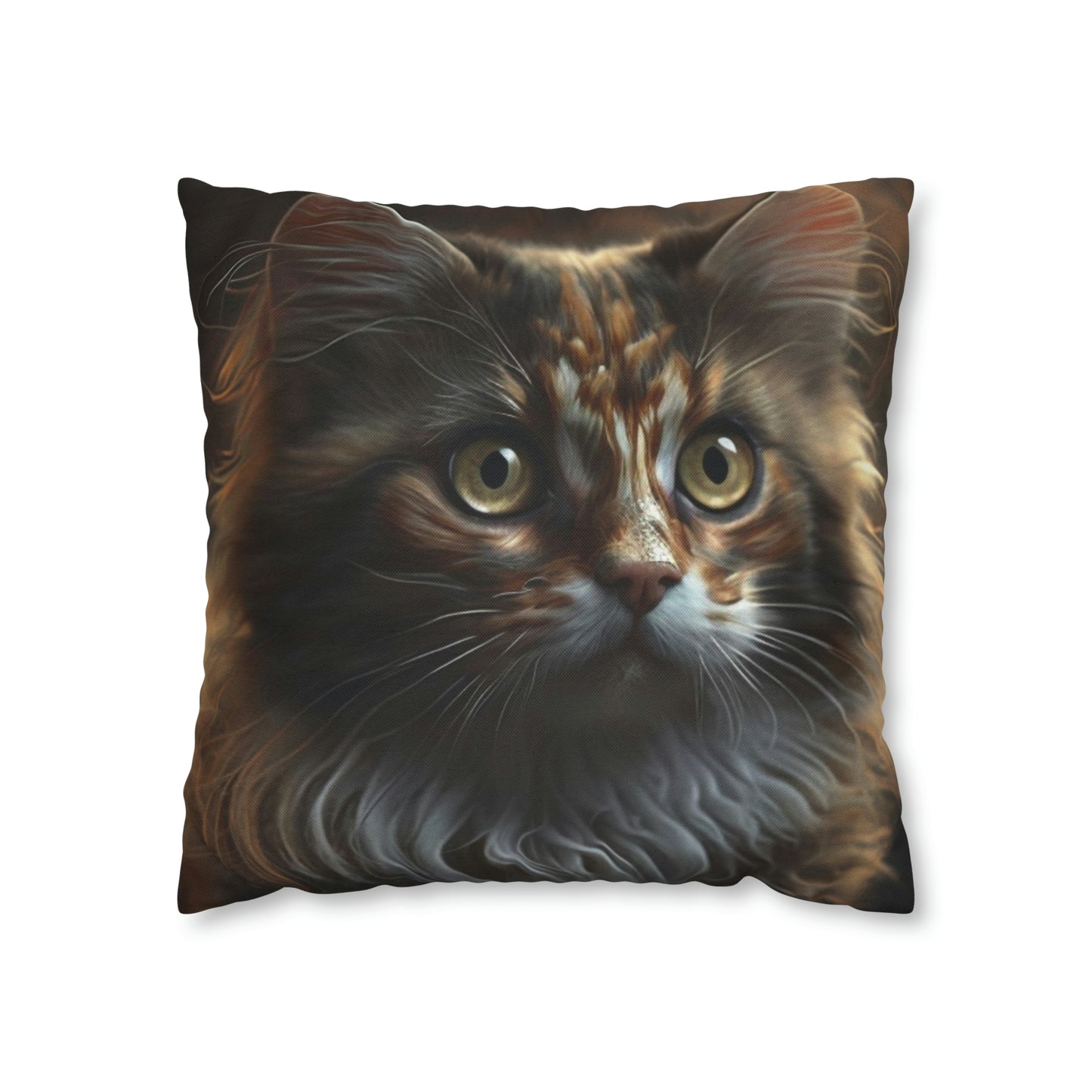 Cat PillowCase Square Beautiful High Quality Spun Polyester Square Cat PillowCase