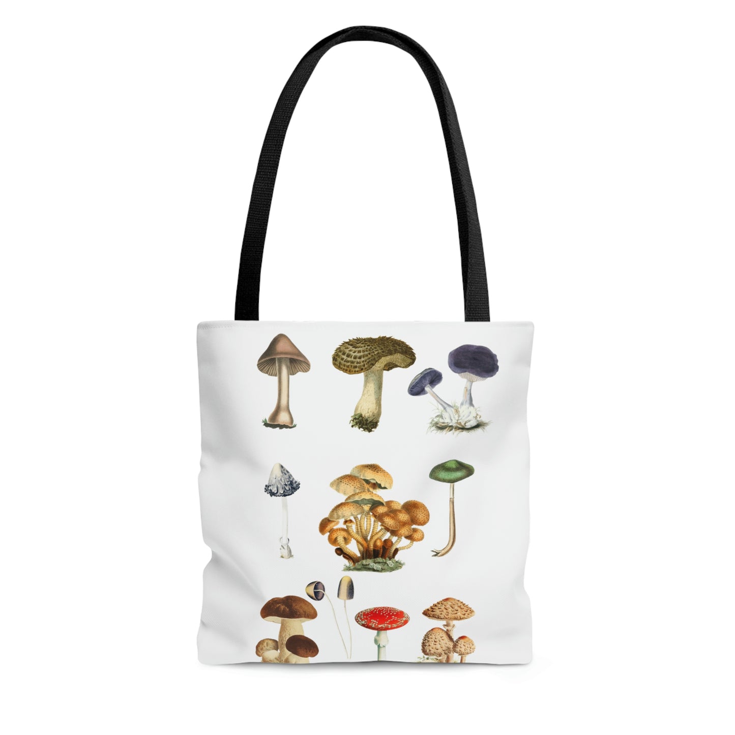 Types of Mushrooms Tote Bag, High Quality, All-Over Print Tote Bag