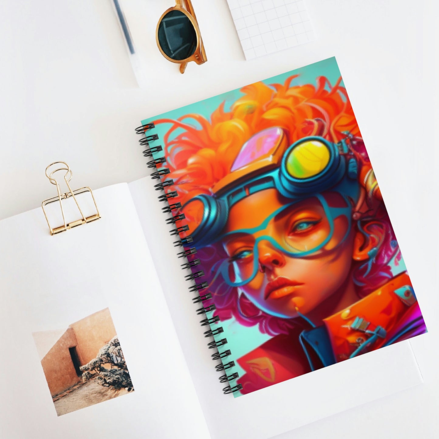 Spiral Notebook - Ruled Line- Futuristic Artist