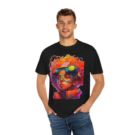 Unisex Garment-Dyed T-shirt Futuristic Artist Girl