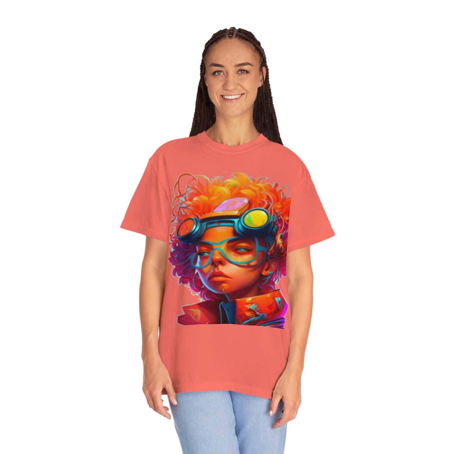 Unisex Garment-Dyed T-shirt Futuristic Artist Girl