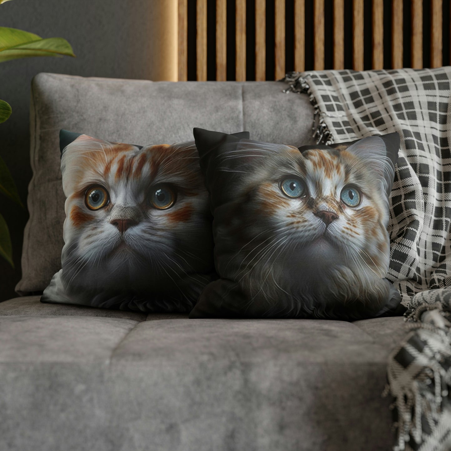 Cat PillowCase Square Faux Suede Beautiful High Quality Spun Polyester Square Cat PillowCase