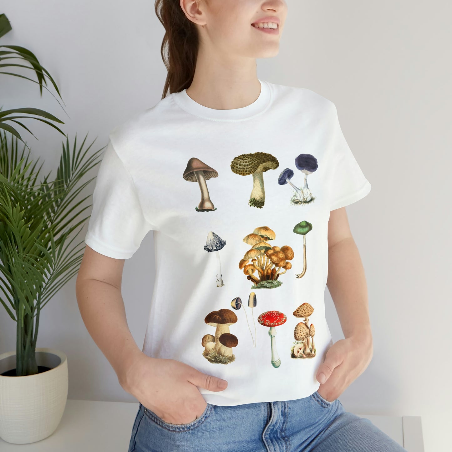 Unisex Jersey Short Sleeve Tee, Magic Mushroom Botanical Shirt