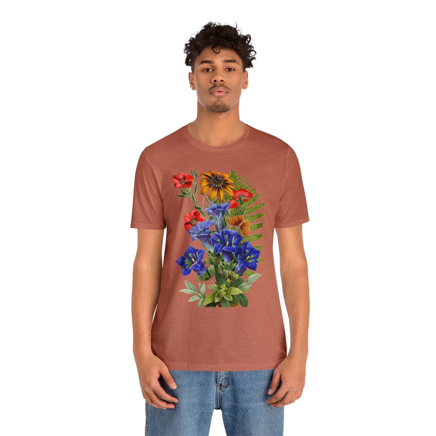 Wildflowers, Wildflower and Meadow Bouquet, T-Shirt, Unisex Jersey Short Sleeve Tee, Boho, CottageCore, Hippie