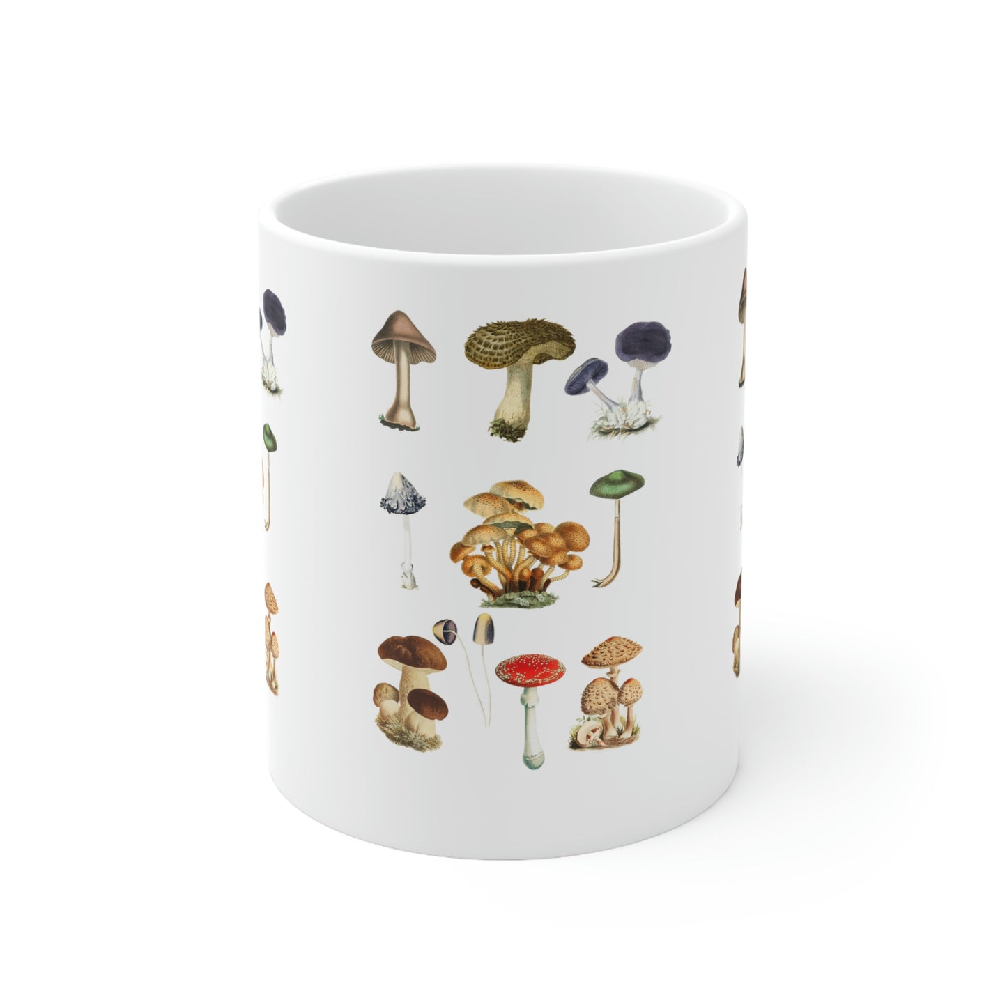 Ceramic Mug 11oz, Botanical Magic Mushroom Coffee Mug