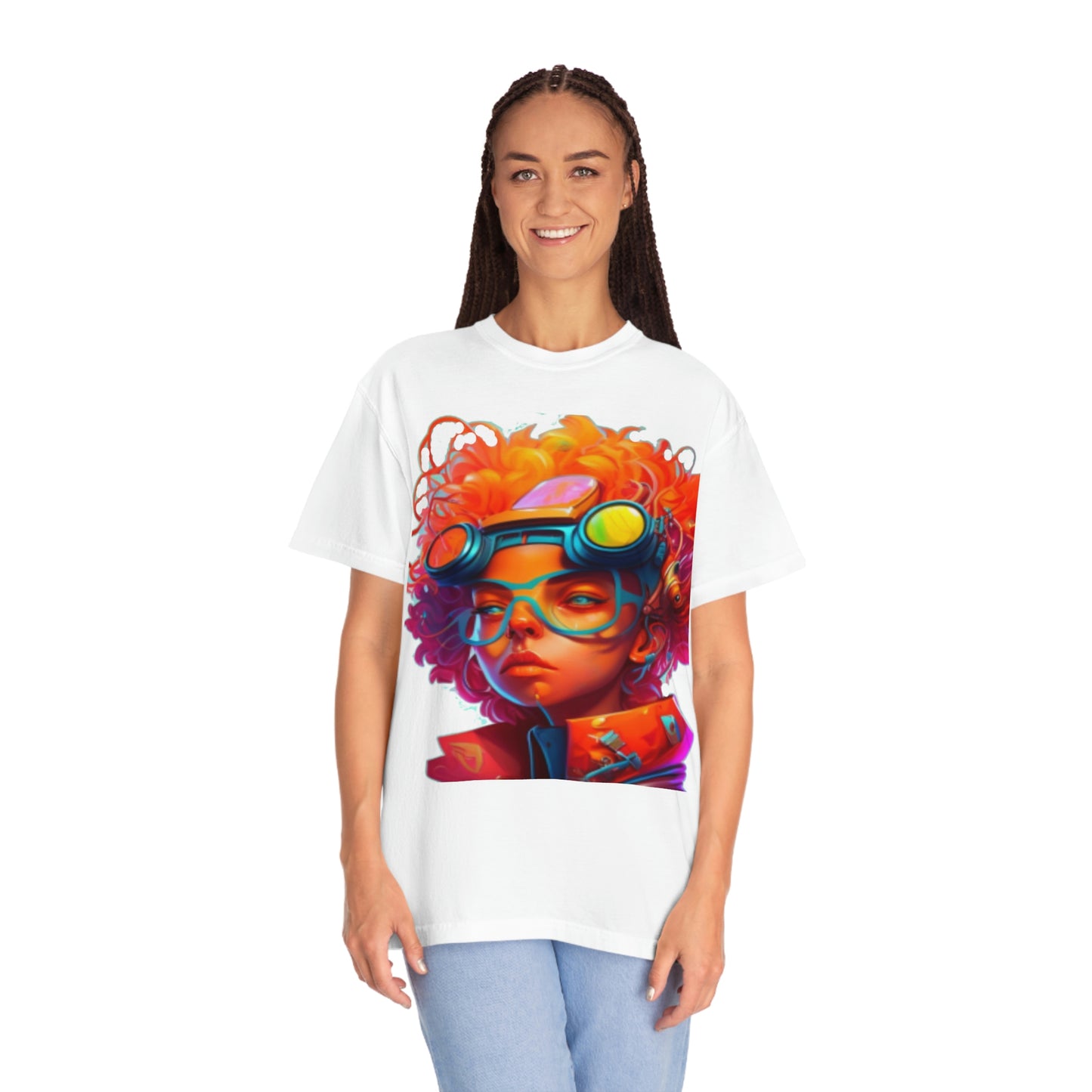 Unisex Garment-Dyed T-shirt Futuristic Artist Girl