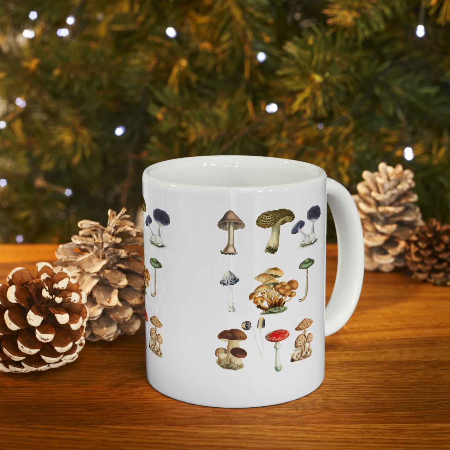 Ceramic Mug 11oz, Botanical Magic Mushroom Coffee Mug