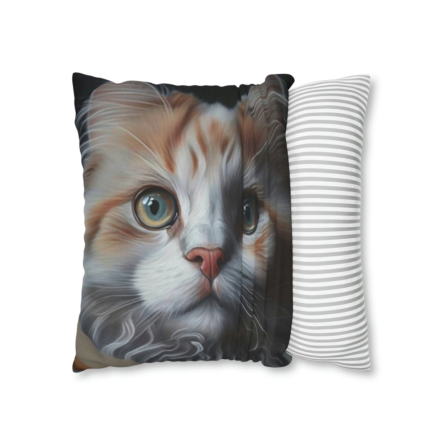 Cat PillowCase Square Beautiful High Quality Spun Polyester Square Cat PillowCase