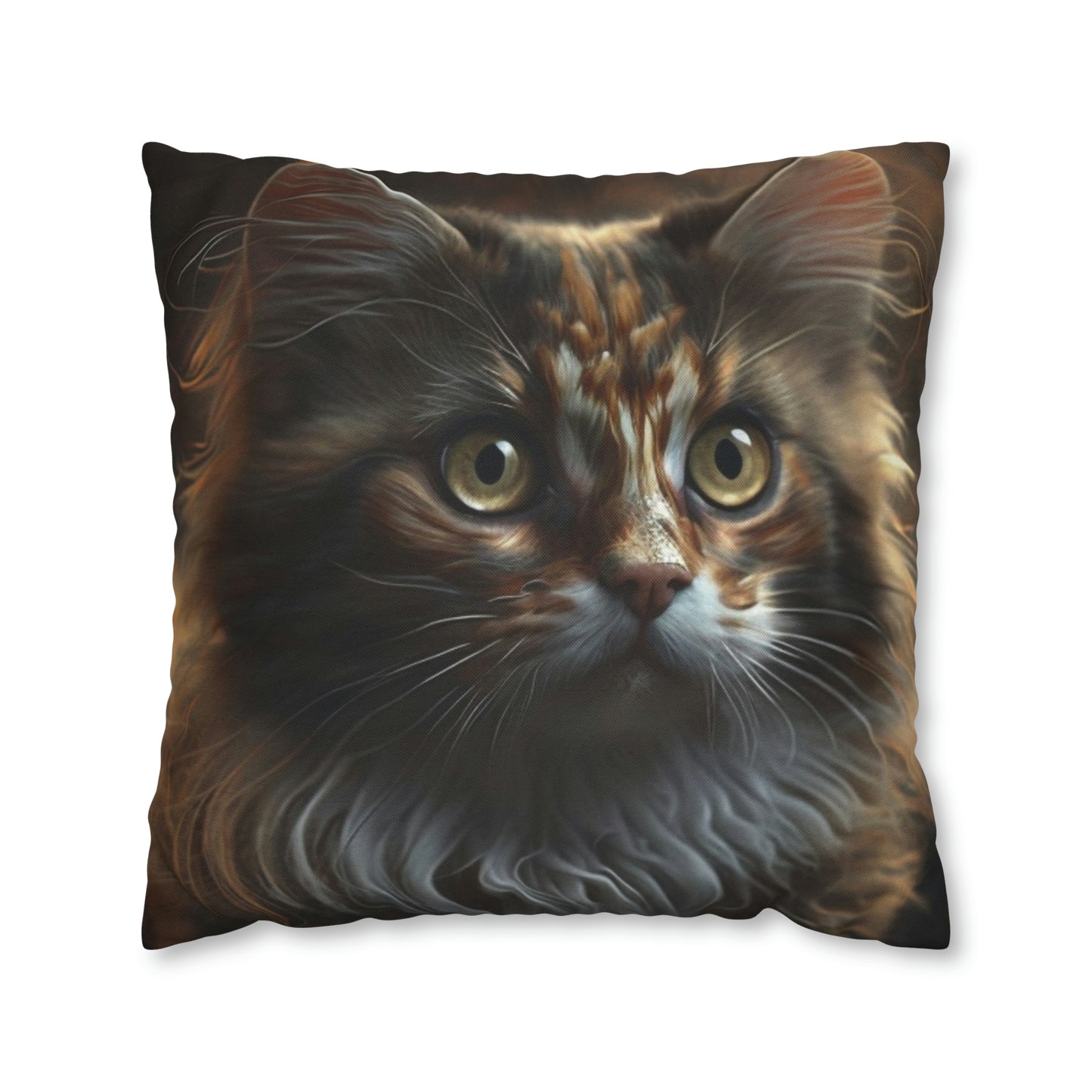 Cat PillowCase Square Beautiful High Quality Spun Polyester Square Cat PillowCase