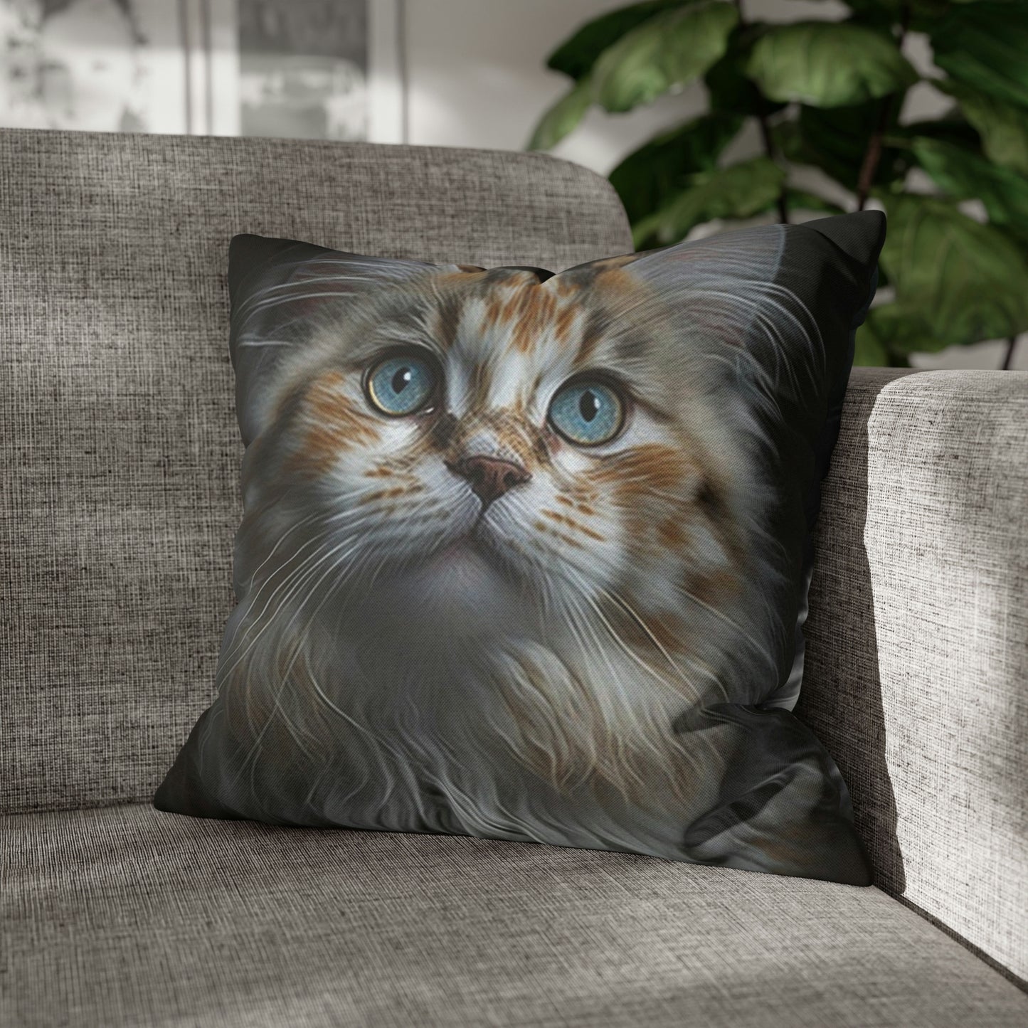 Cat PillowCase Square Faux Suede Beautiful High Quality Spun Polyester Square Cat PillowCase