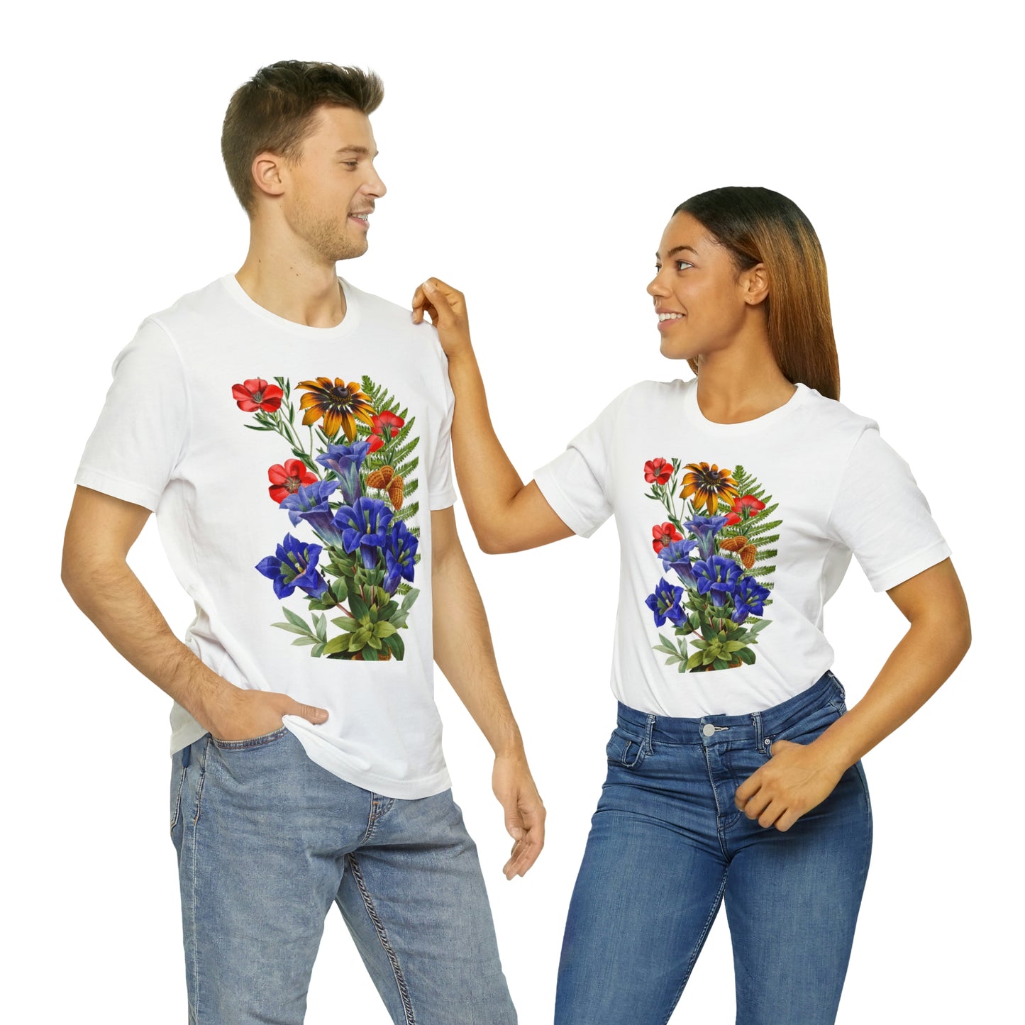 Wildflowers, Wildflower and Meadow Bouquet, T-Shirt, Unisex Jersey Short Sleeve Tee, Boho, CottageCore, Hippie