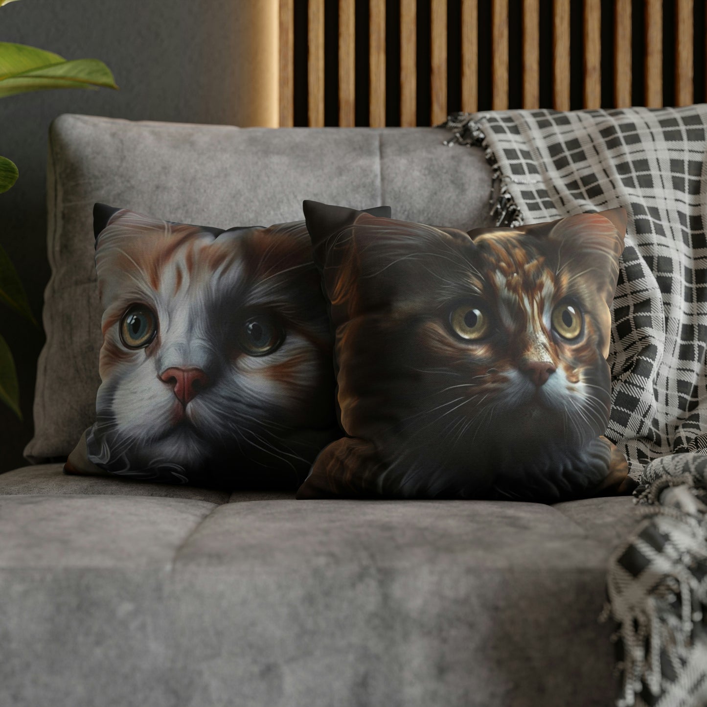 Cat PillowCase Square Beautiful High Quality Spun Polyester Square Cat PillowCase