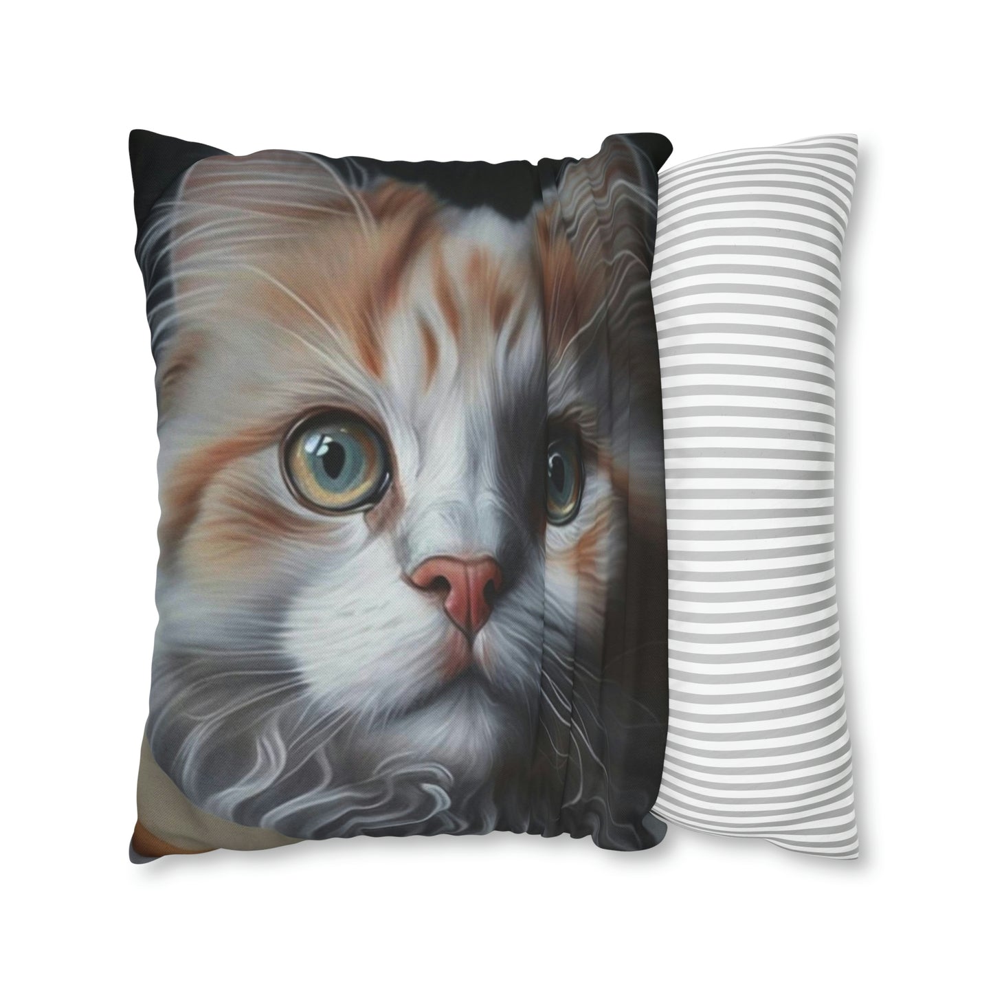 Cat PillowCase Square Beautiful High Quality Spun Polyester Square Cat PillowCase