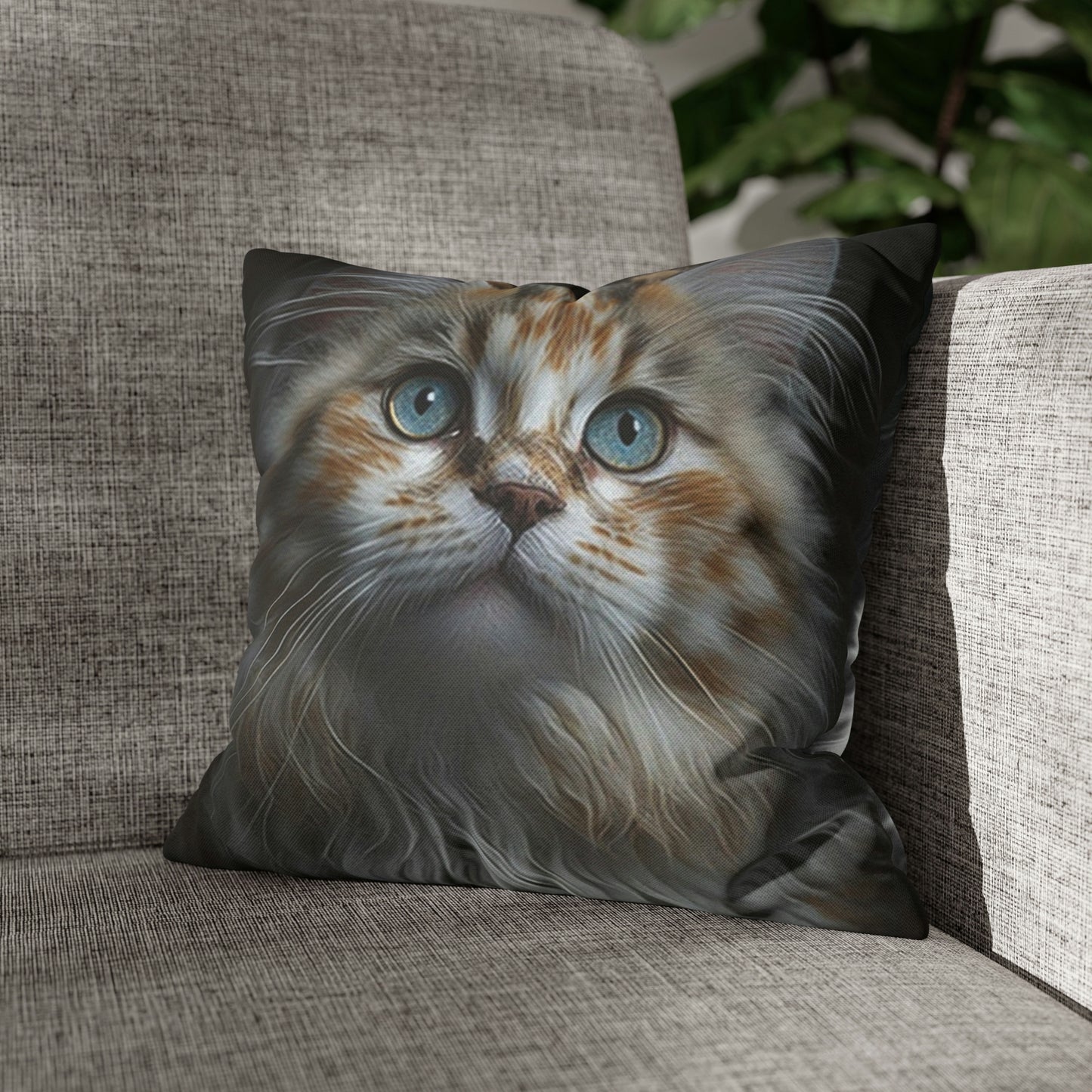 Cat PillowCase Square Faux Suede Beautiful High Quality Spun Polyester Square Cat PillowCase