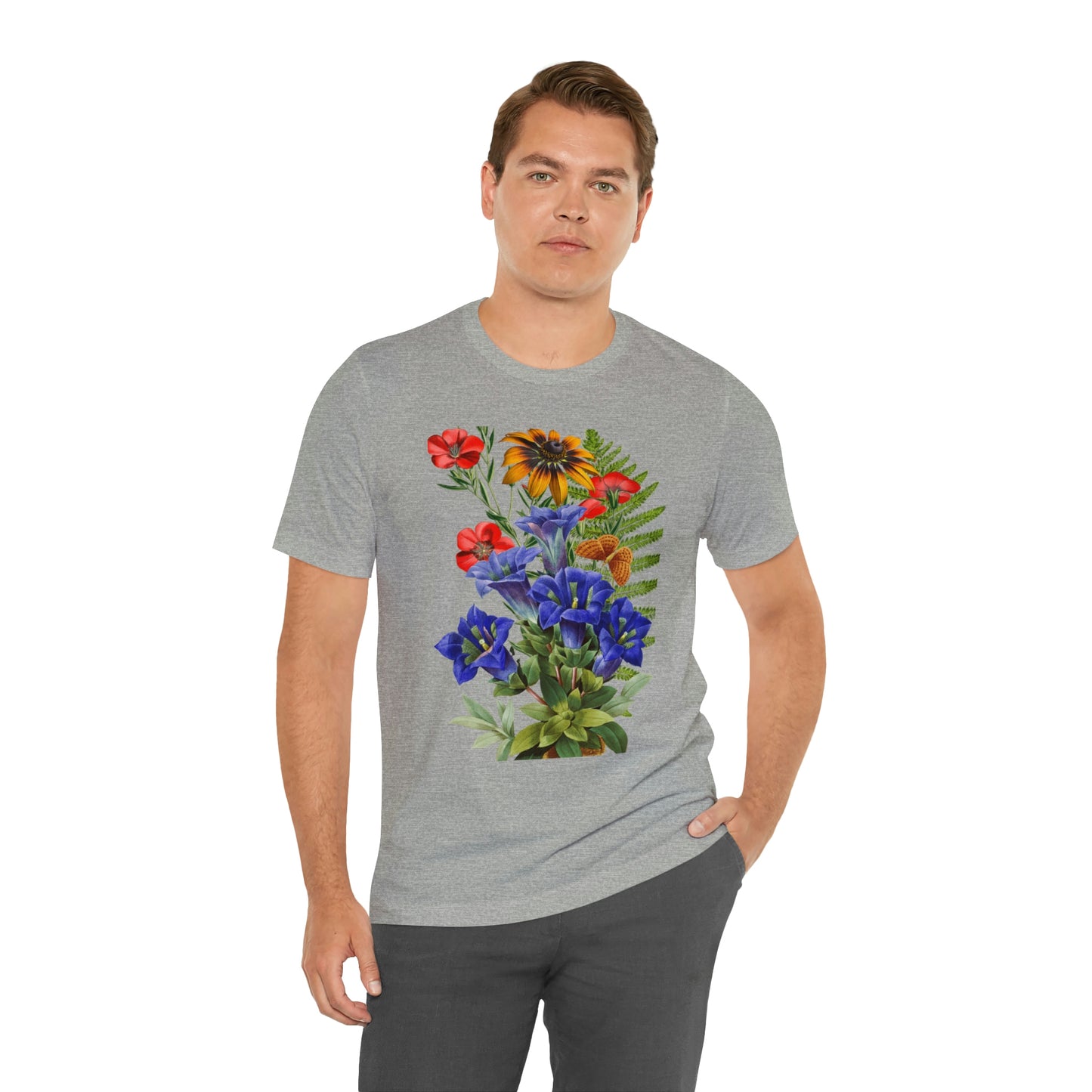 Wildflowers, Wildflower and Meadow Bouquet, T-Shirt, Unisex Jersey Short Sleeve Tee, Boho, CottageCore, Hippie