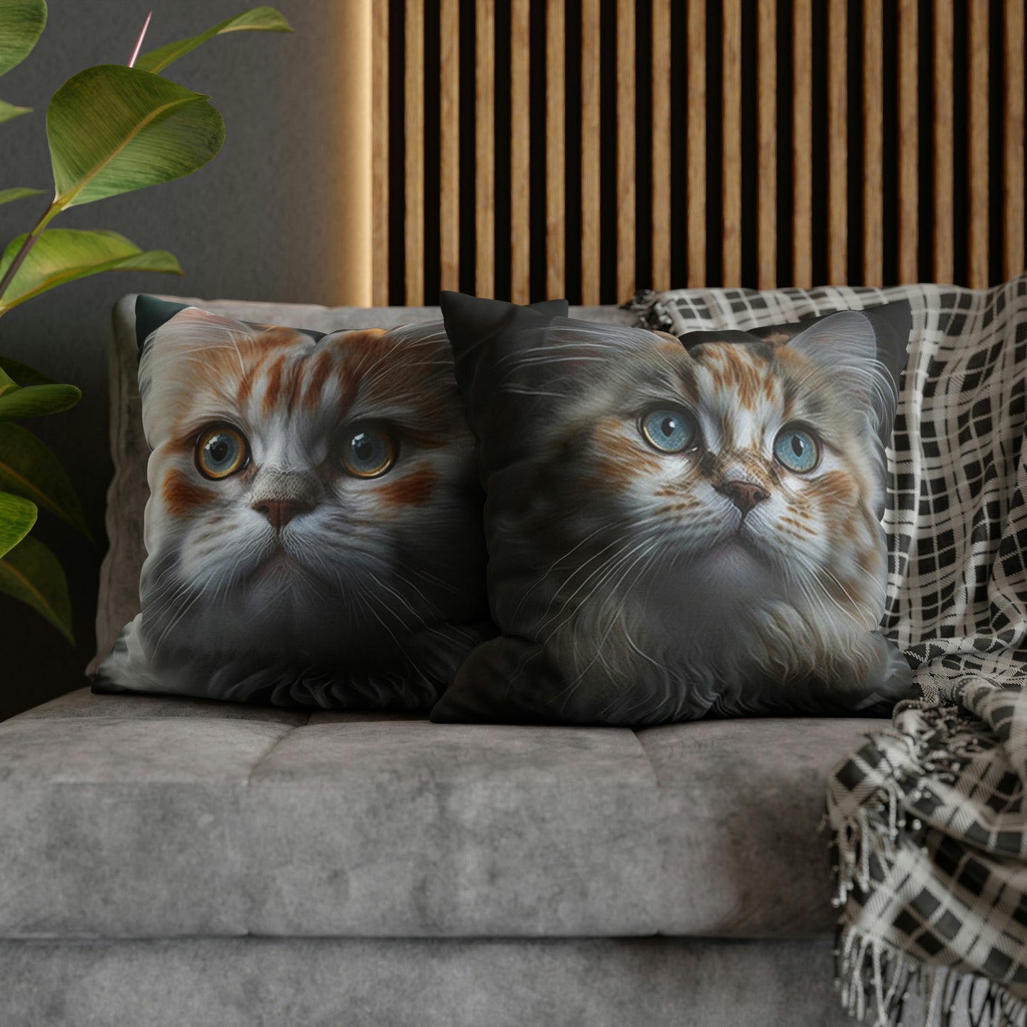 Cat PillowCase Square Faux Suede Beautiful High Quality Spun Polyester Square Cat PillowCase