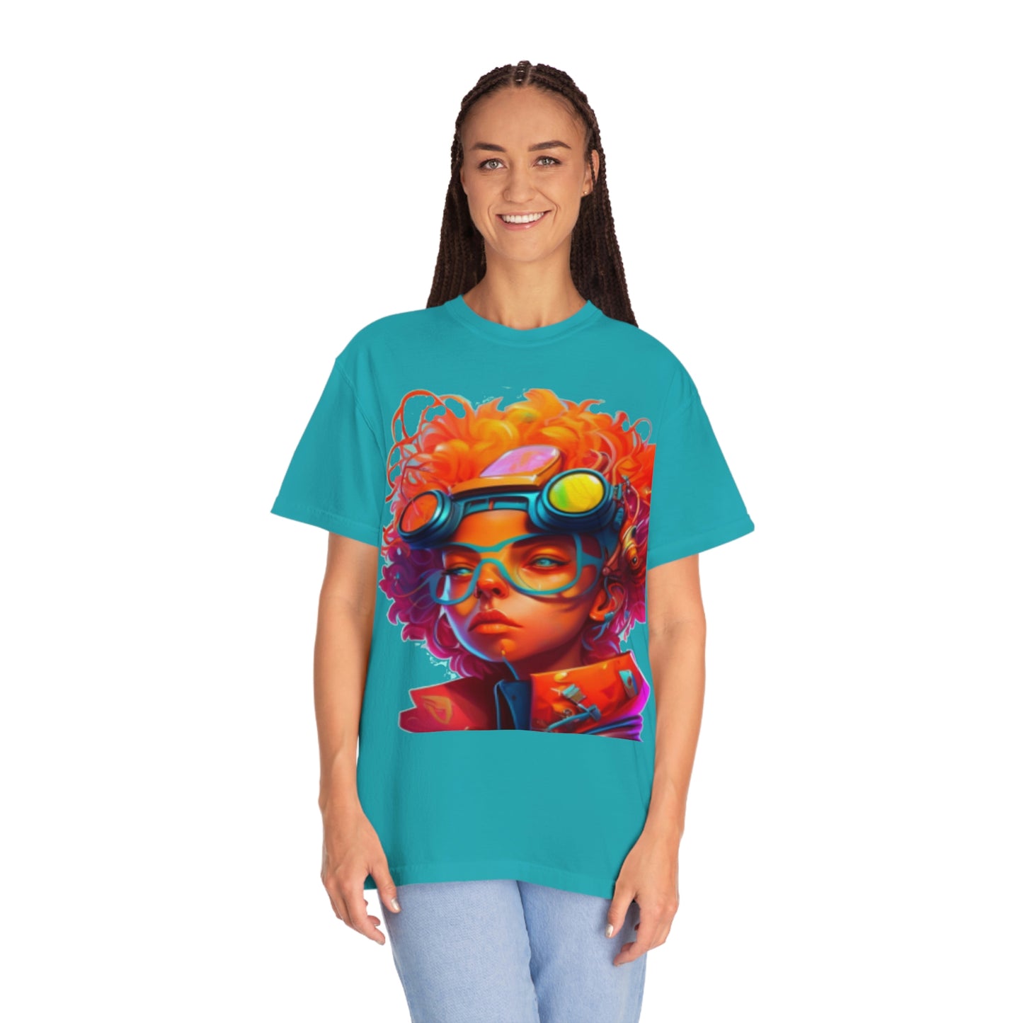 Unisex Garment-Dyed T-shirt Futuristic Artist Girl