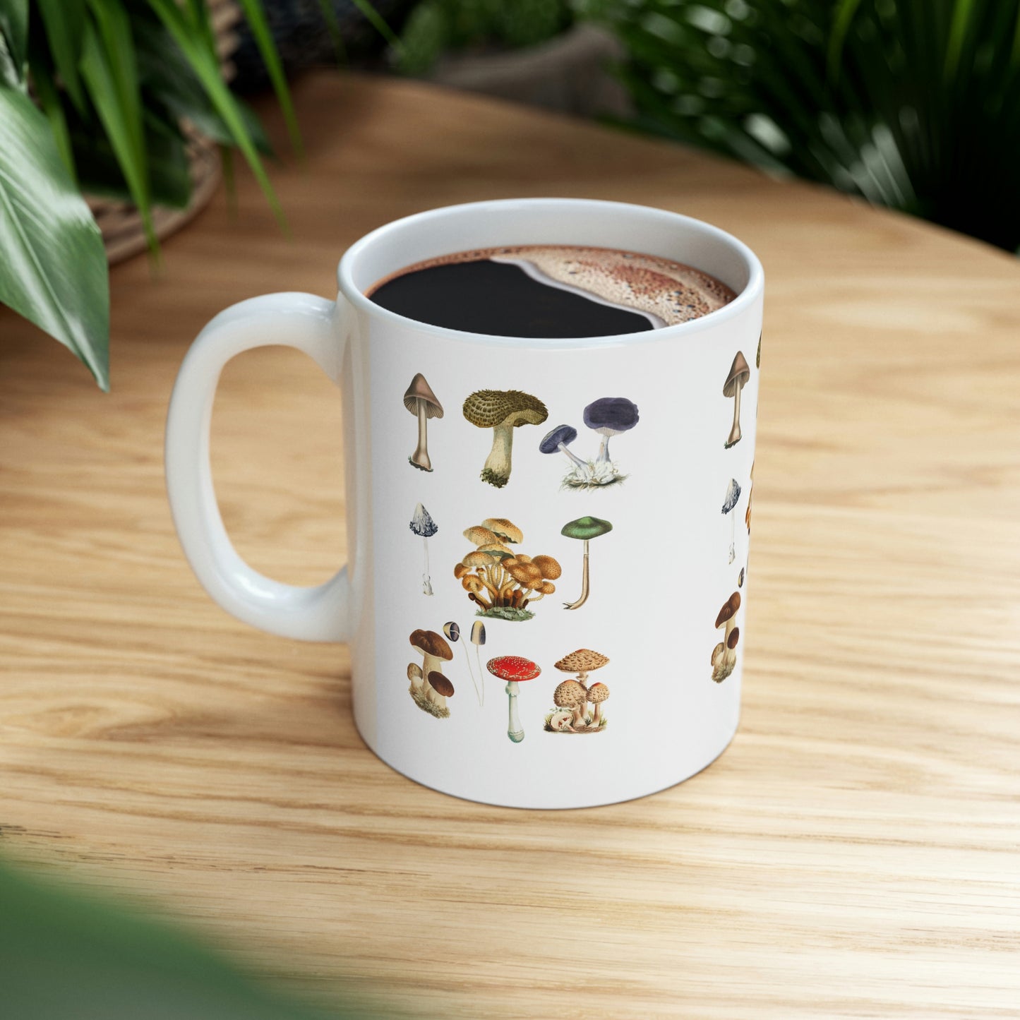 Ceramic Mug 11oz, Botanical Magic Mushroom Coffee Mug