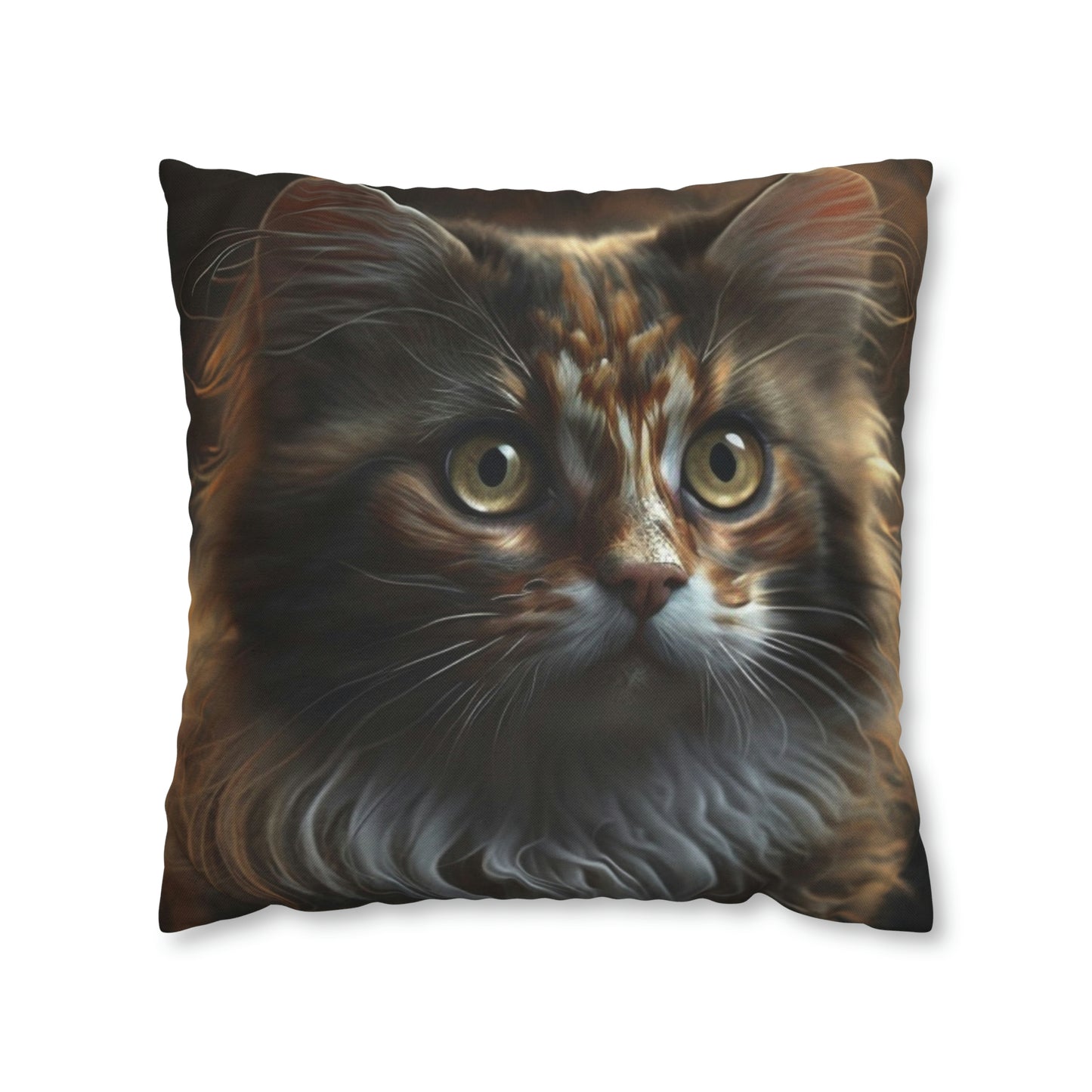 Cat PillowCase Square Beautiful High Quality Spun Polyester Square Cat PillowCase