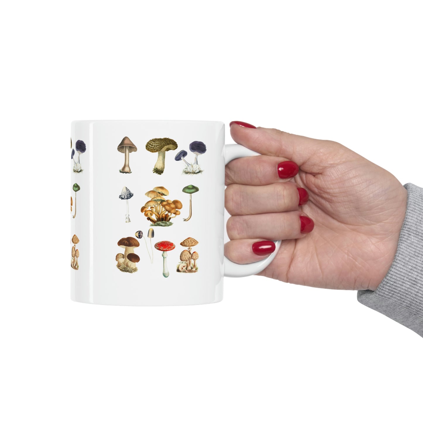 Ceramic Mug 11oz, Botanical Magic Mushroom Coffee Mug