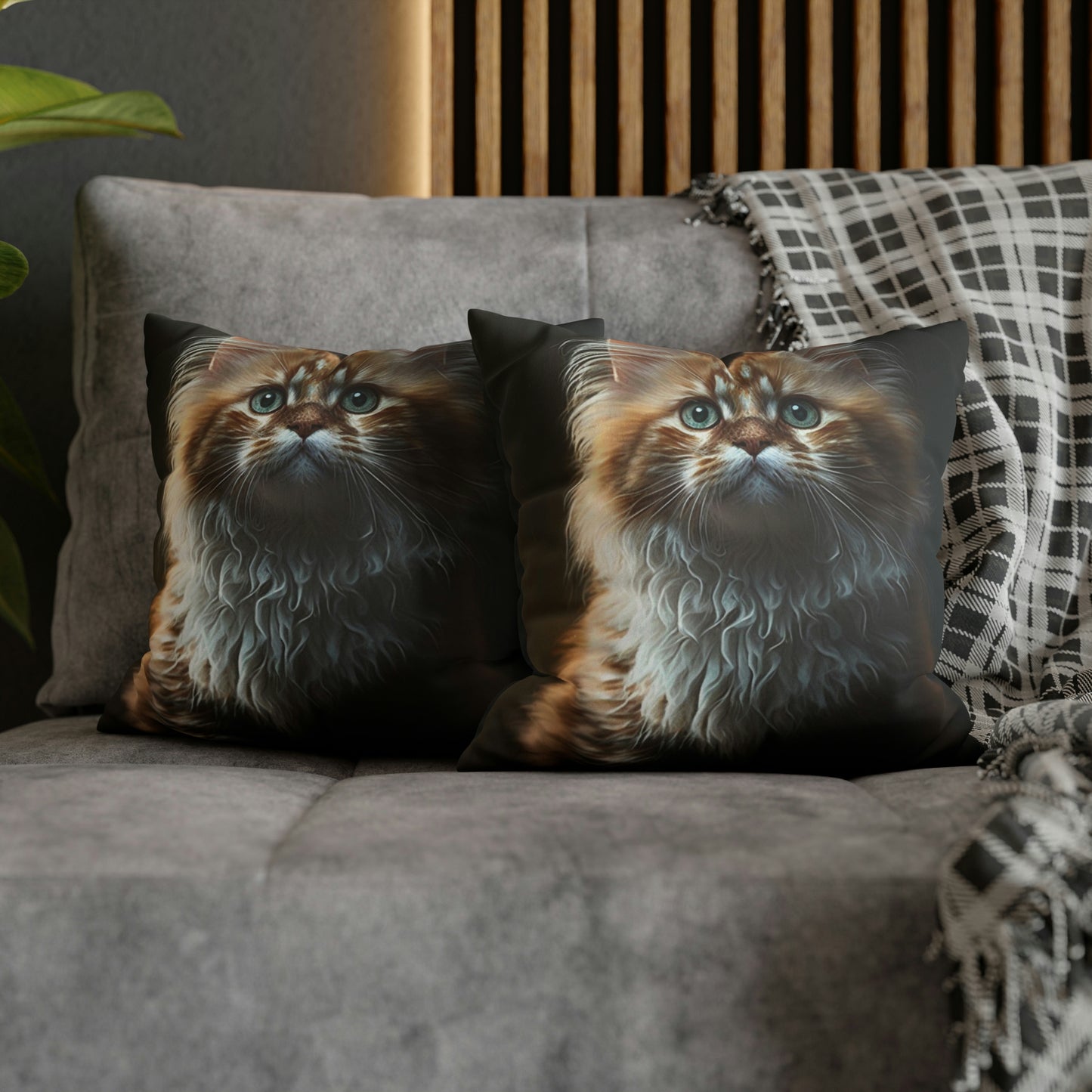 Cat PillowCase Square Faux Suede Beautiful High Quality Square Cat Pillowcase