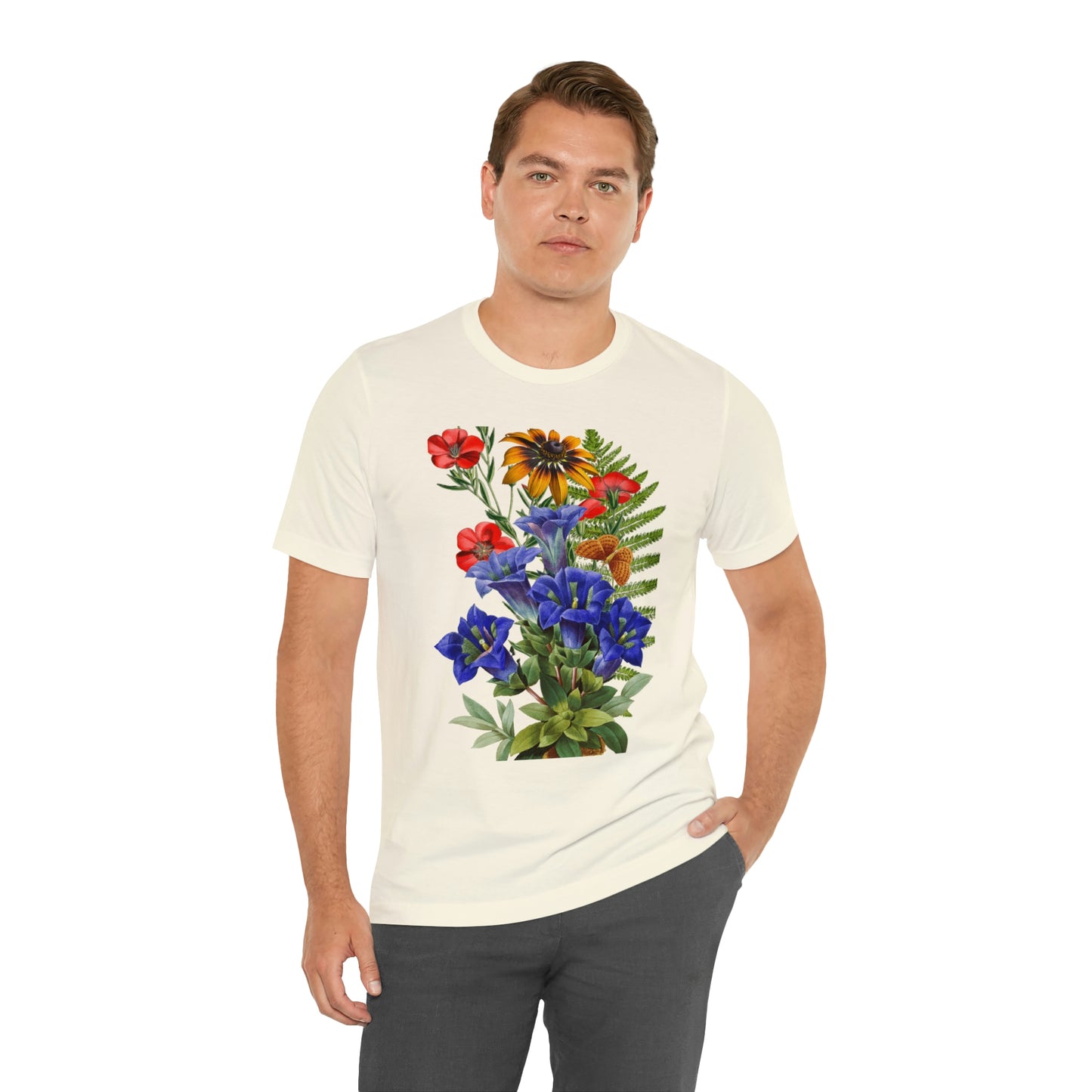 Wildflowers, Wildflower and Meadow Bouquet, T-Shirt, Unisex Jersey Short Sleeve Tee, Boho, CottageCore, Hippie