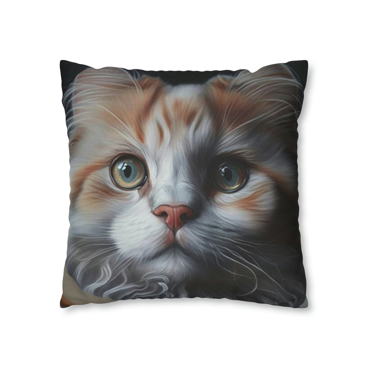 Cat PillowCase Square Beautiful High Quality Spun Polyester Square Cat PillowCase