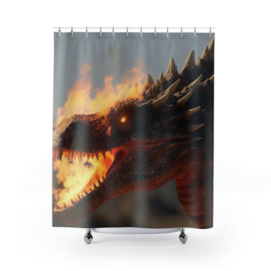 Dragon Shower Curtain Dragon Breathing Fire