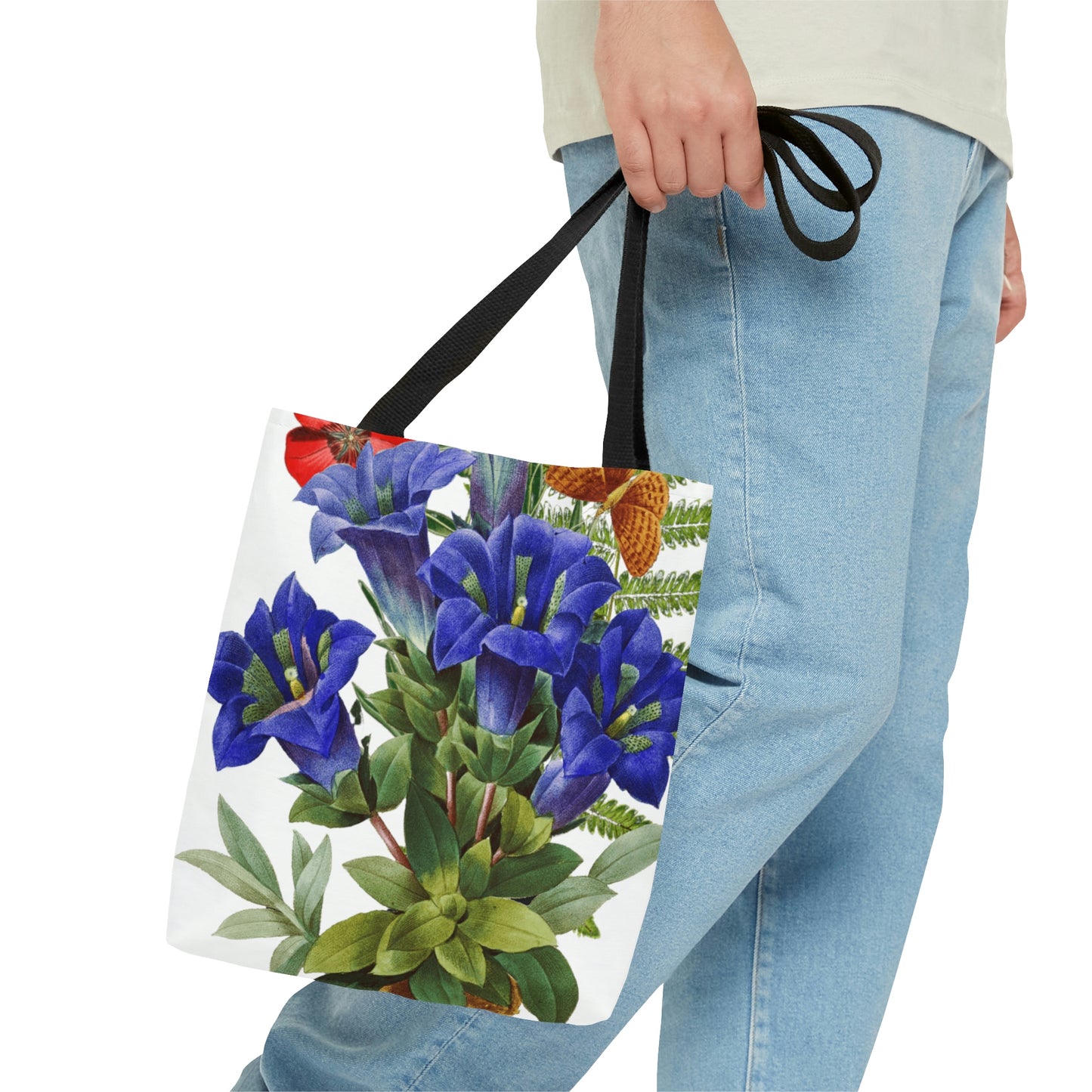 High Quality, All-Over Print Tote Bag, Flowers, Petunias, Wildflowers