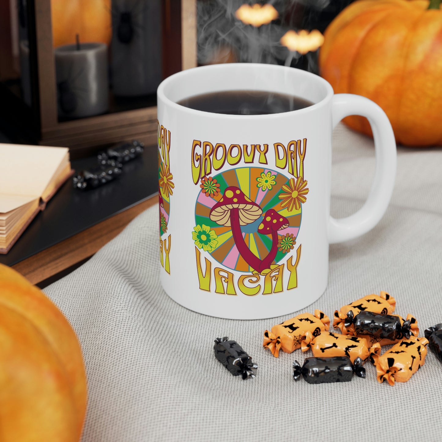 Ceramic Mug 11oz Groovy Day Vacay Coffee Mug Gift