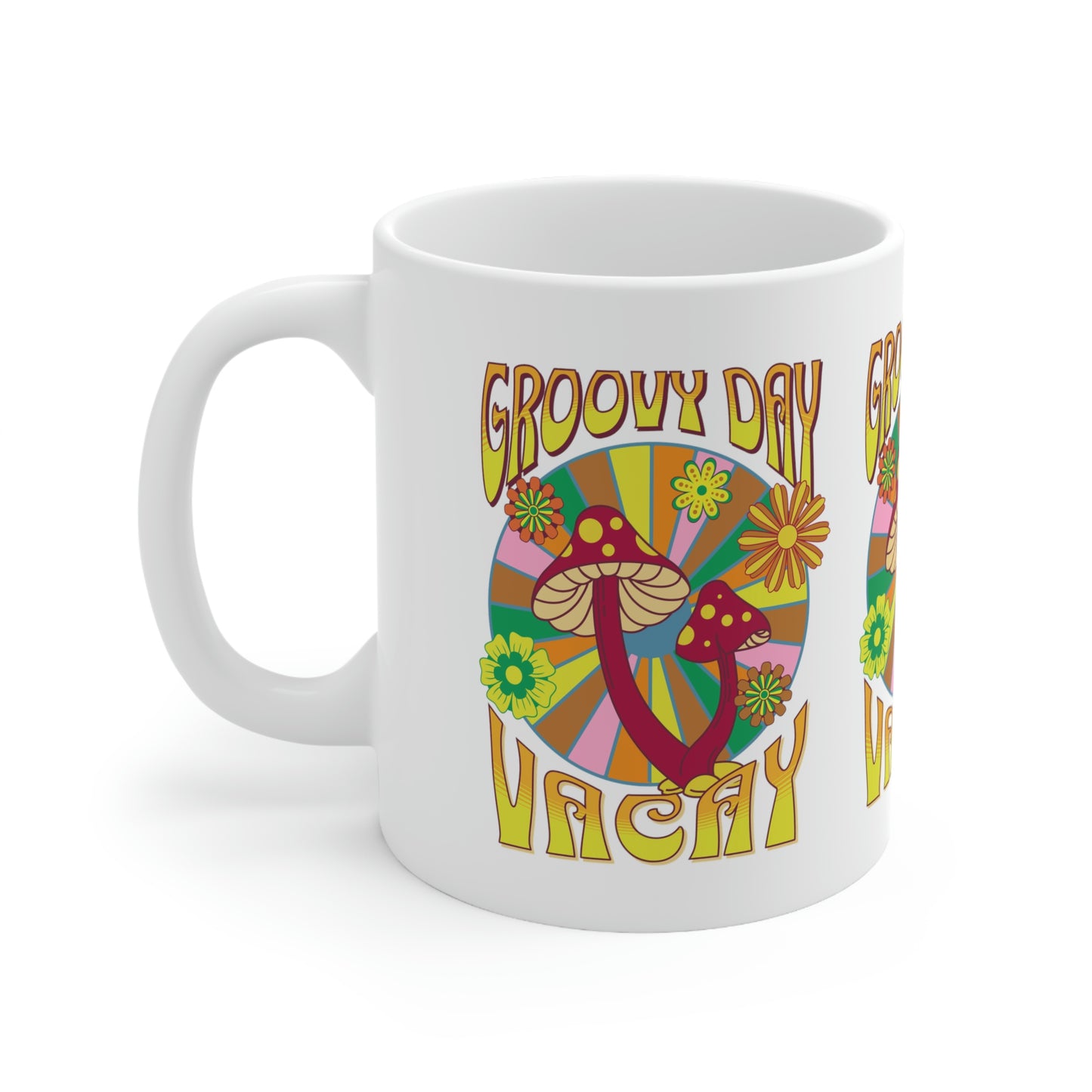 Ceramic Mug 11oz Groovy Day Vacay Coffee Mug Gift