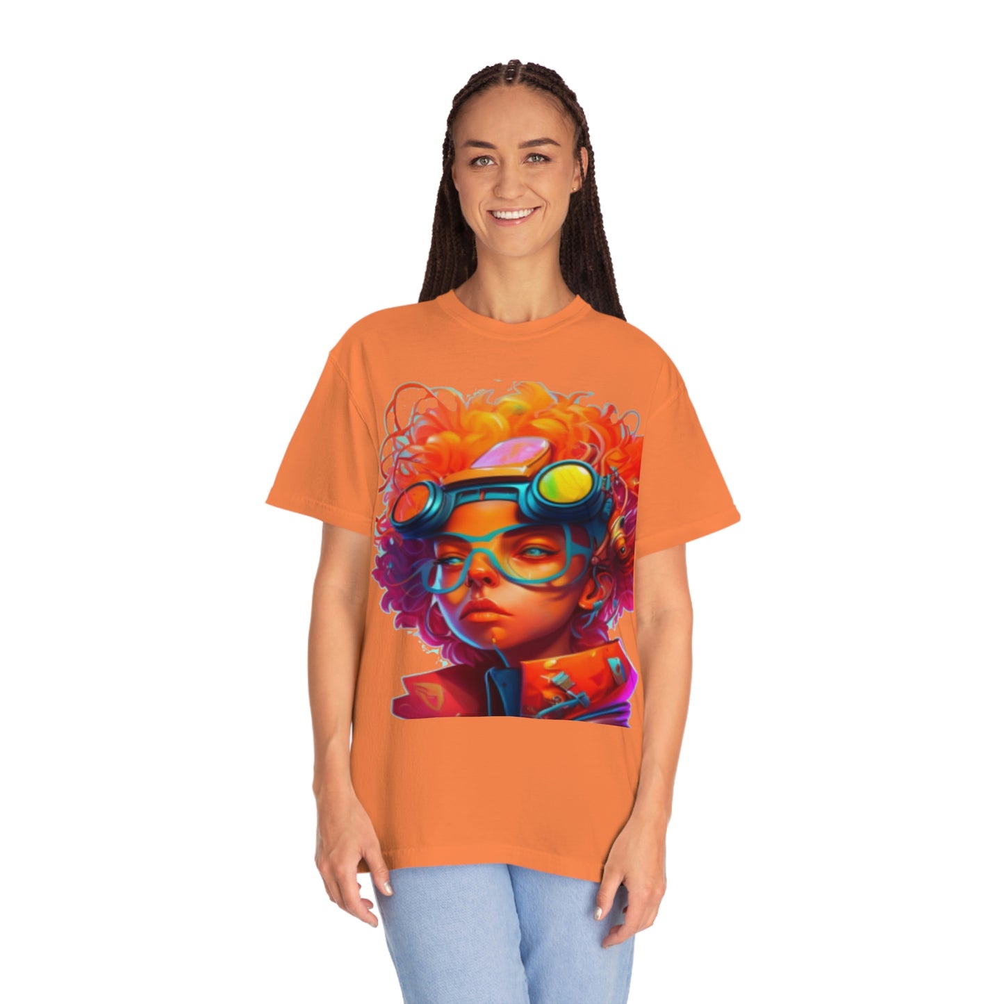 Unisex Garment-Dyed T-shirt Futuristic Artist Girl