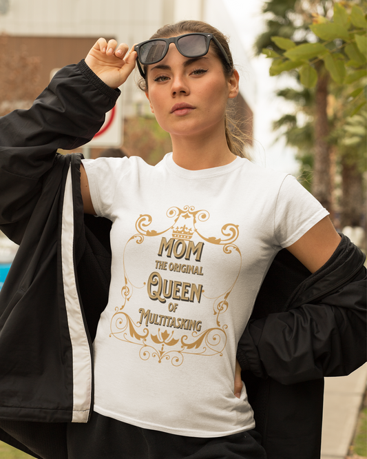 Women's Softstyle Tee,  Mom the Original Queen of Multitasking, Gift for Mom, Mother's Day T-Shirt