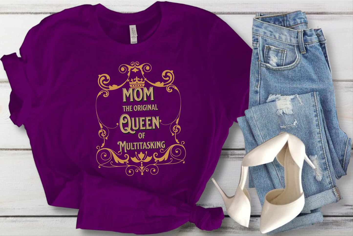 Women's Softstyle Tee,  Mom the Original Queen of Multitasking, Gift for Mom, Mother's Day T-Shirt