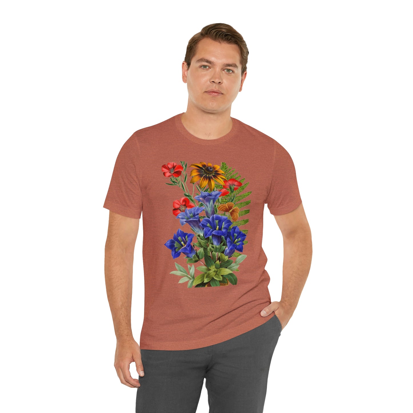 Wildflowers, Wildflower and Meadow Bouquet, T-Shirt, Unisex Jersey Short Sleeve Tee, Boho, CottageCore, Hippie