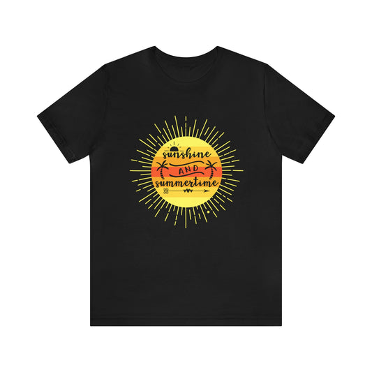 Sunshine and Summertime T-Shirt, Unisex Jersey Short Sleeve Tee